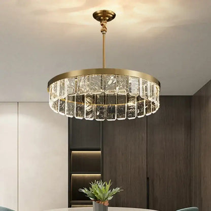 Gold cloud mist crystal chandelier dining room pendant light