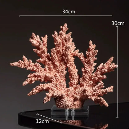 Gold coral crystal tree glass sculptures living room decor