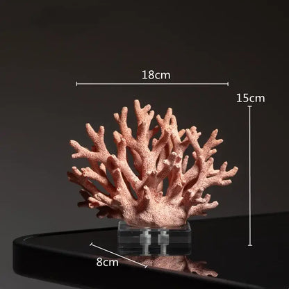 Gold coral crystal tree glass sculptures living room decor