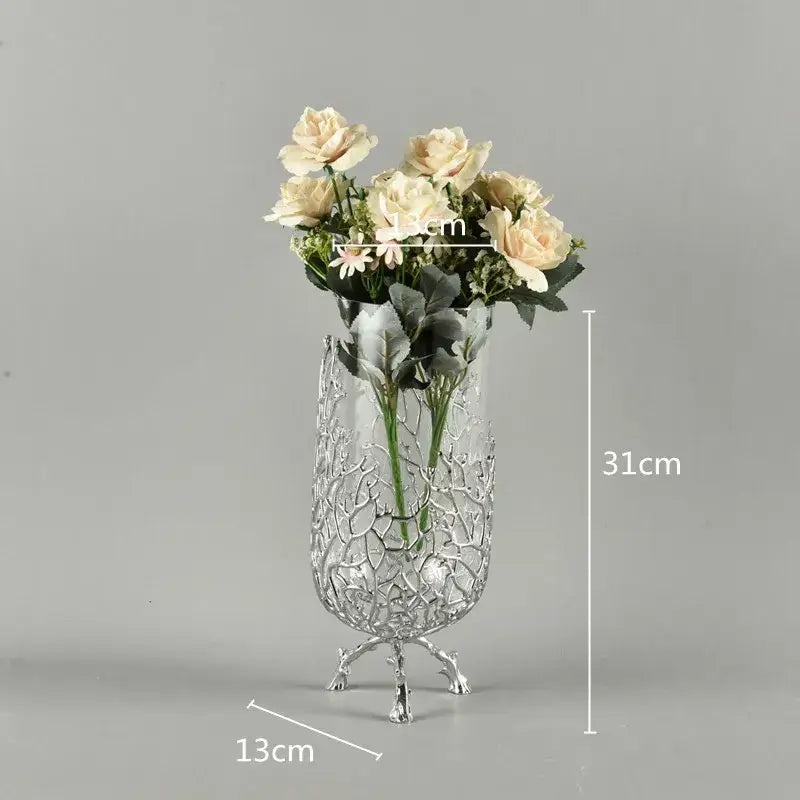 Gold coral crystal tree glass sculptures living room decor