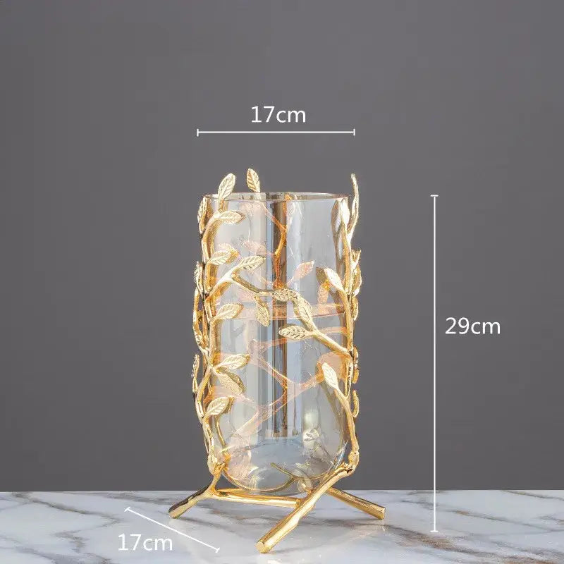 Gold coral crystal tree glass sculptures living room decor