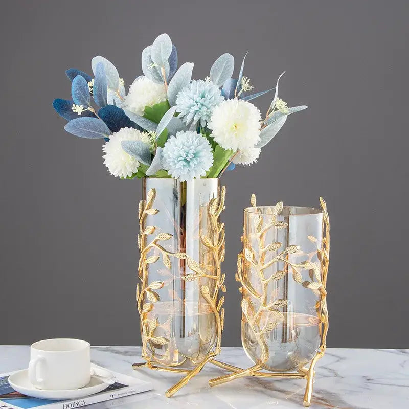 Gold coral crystal tree glass sculptures living room decor