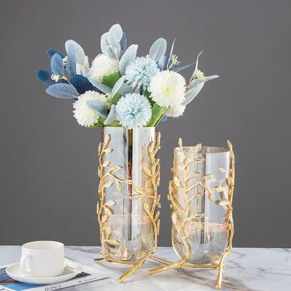 Gold coral crystal tree glass sculptures living room decor
