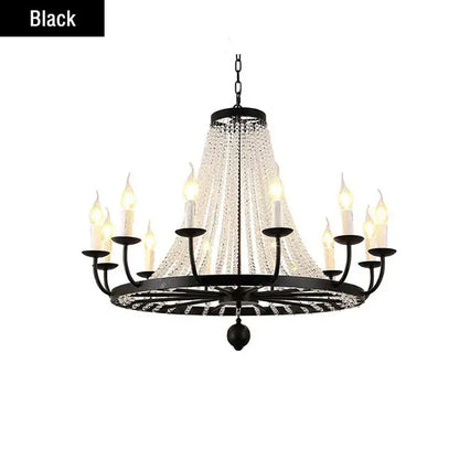 Gold country candle crystal chandelier dining room pendant light