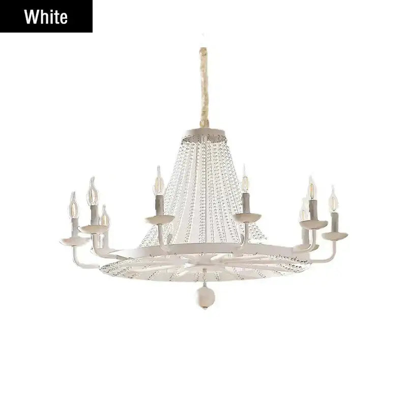 Gold country candle crystal chandelier dining room pendant light