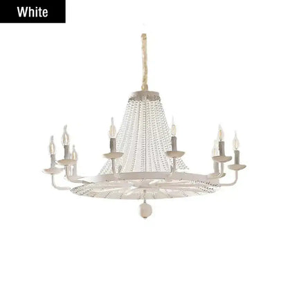 Gold country candle crystal chandelier dining room pendant light