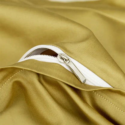 Gold & cream egyptian cotton bedding set bedroom jacquard brocade