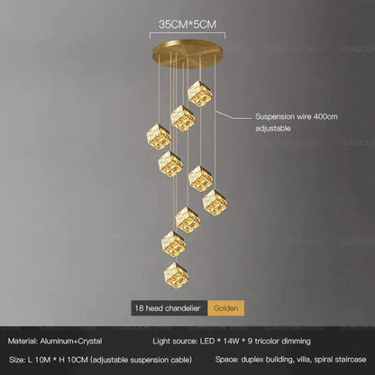 Gold crystal bedside chandelier wall light for bedroom