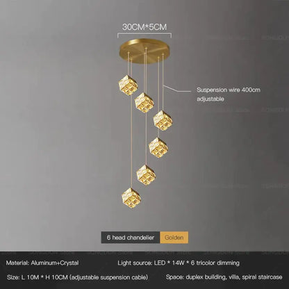 Gold crystal bedside chandelier wall light for bedroom