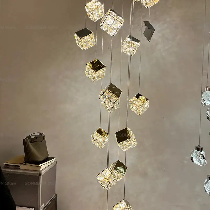 Gold crystal bedside chandelier wall light for bedroom