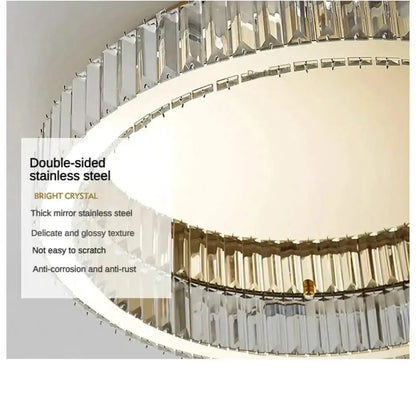 Gold crystal circle ceiling chandelier for living room