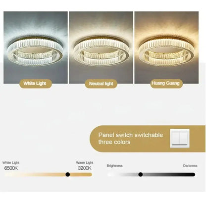 Gold crystal circle ceiling chandelier for living room