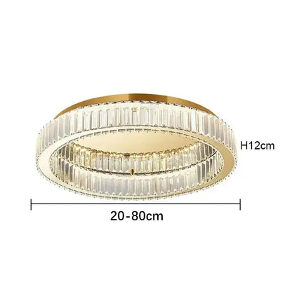 Gold crystal circle ceiling chandelier for living room