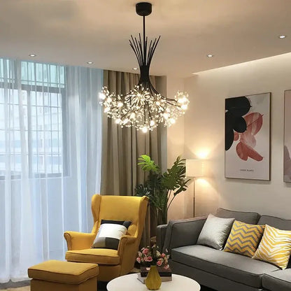 Gold crystal flower pendant chandelier dining room light