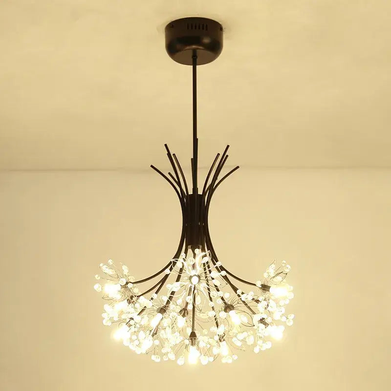Gold crystal flower pendant chandelier dining room light