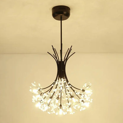 Gold crystal flower pendant chandelier dining room light
