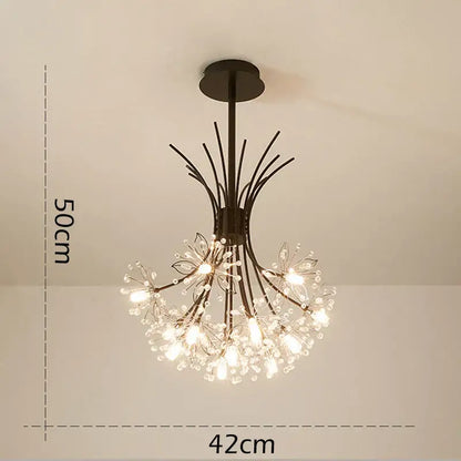 Gold crystal flower pendant chandelier dining room light