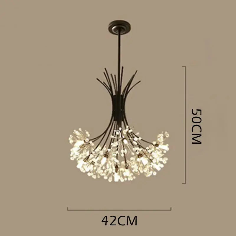 Gold crystal flower pendant chandelier dining room light