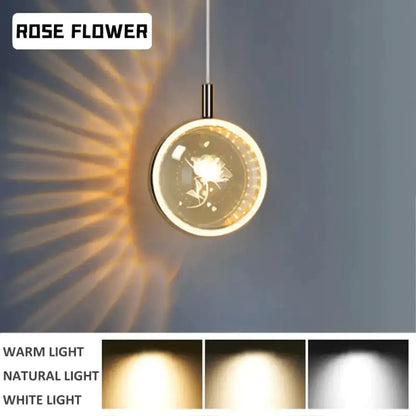 Gold crystal glass led pendant lights for dining room kitchen