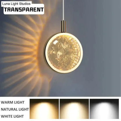Gold crystal glass led pendant lights for dining room kitchen