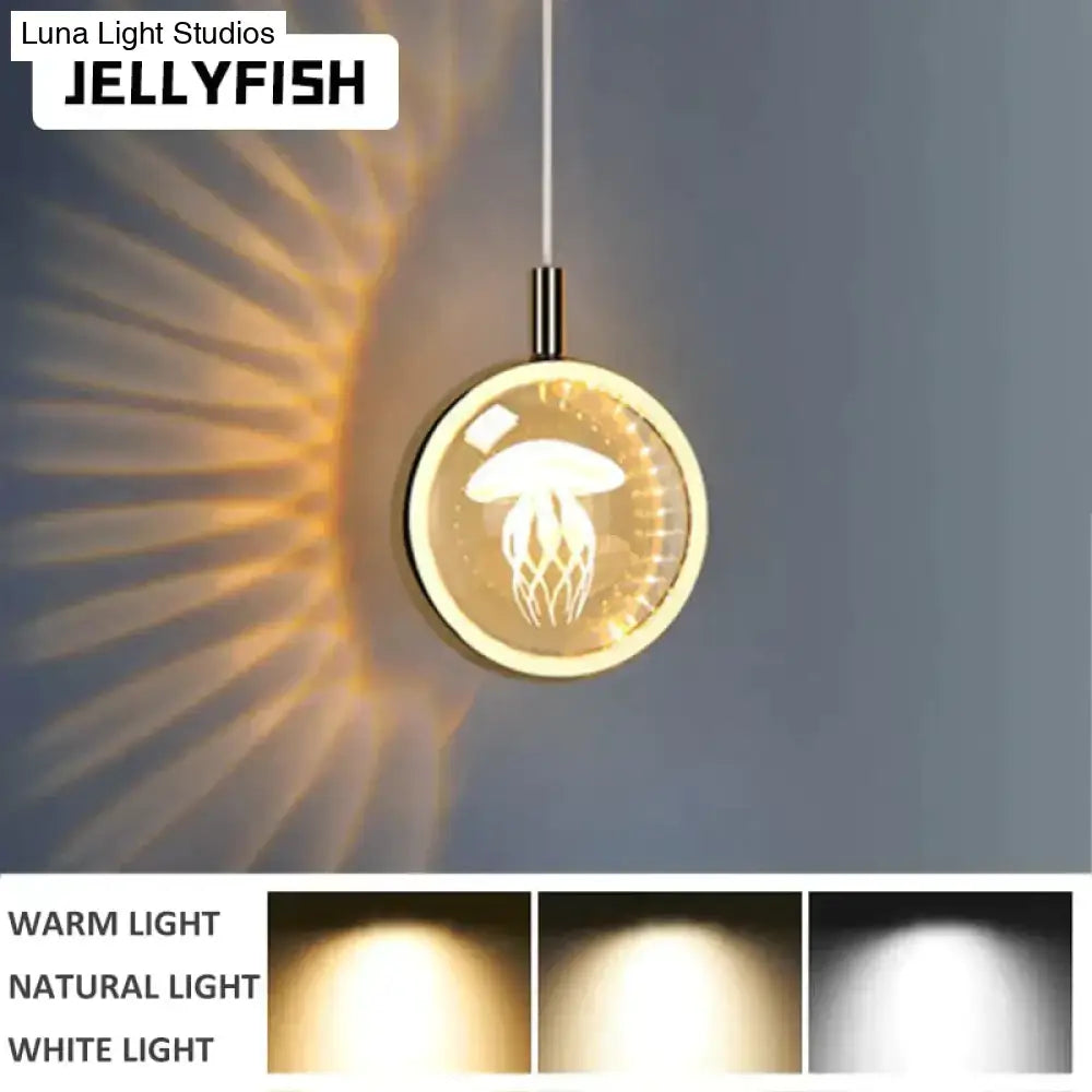 Gold crystal glass led pendant lights for dining room kitchen