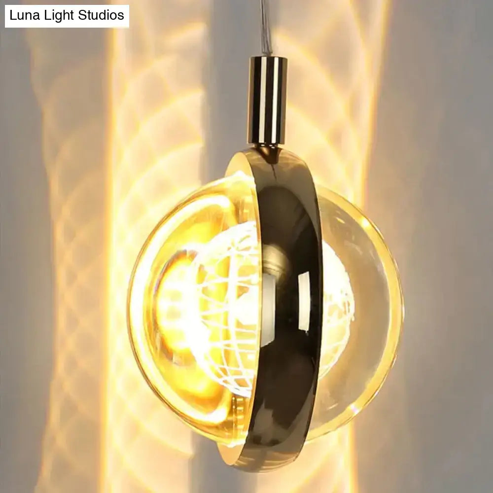 Gold crystal glass led pendant lights for dining room kitchen