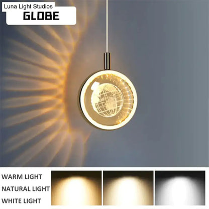 Gold crystal glass led pendant lights for dining room kitchen