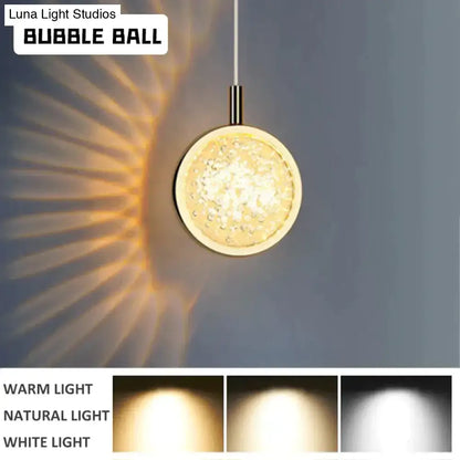Gold crystal glass led pendant lights for dining room kitchen
