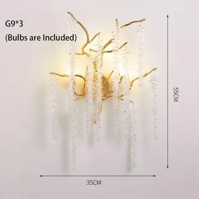 Gold crystal led chandeliers dining room pendant light