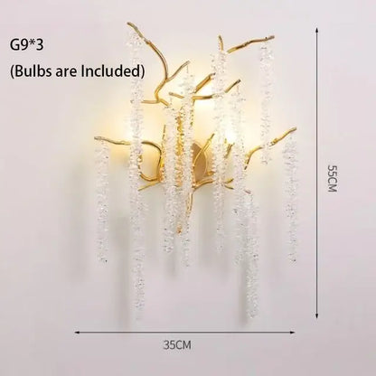 Gold crystal led chandeliers dining room pendant light