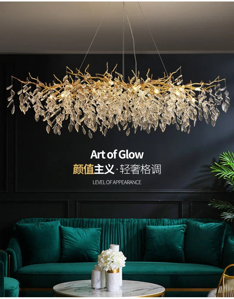 DecorBites™ Gold Crystal LED Chandeliers for Home Lighting