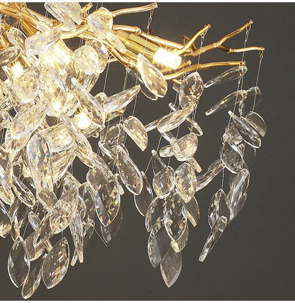DecorBites™ Gold Crystal LED Chandeliers for Home Lighting