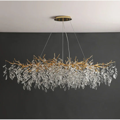 DecorBites™ Gold Crystal LED Chandeliers for Home Lighting