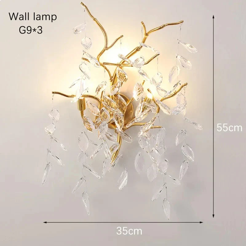 DecorBites™ Gold Crystal LED Chandeliers for Home Lighting