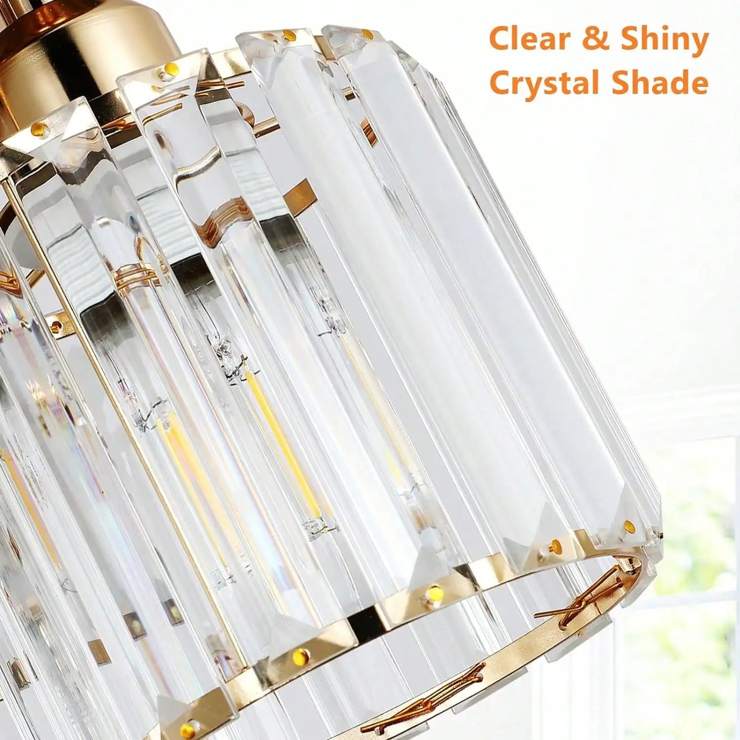 DecorBites™ Gold Crystal Semi-Flush Mount Ceiling Light