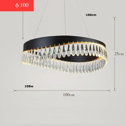 Gold crystal stainless steel chandelier foyer teardrop light