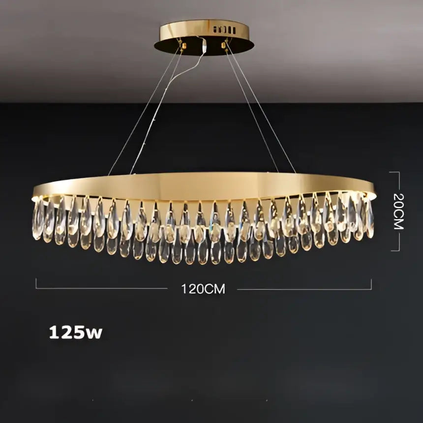 Gold crystal stainless steel chandelier foyer teardrop light