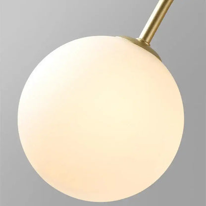 Gold curved arm glass ball pendant chandelier for dining room