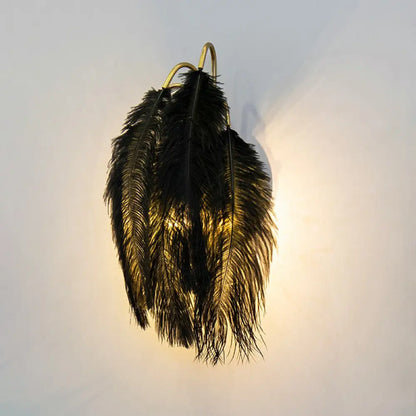 DecorBites™ Gold Curved Sconce - Simplicity Feather Wall Light Fixture for Bedside