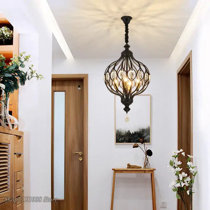 Gold art design crystal pendant lights kitchen chandelier