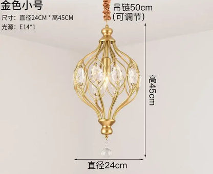 Gold art design crystal pendant lights kitchen chandelier