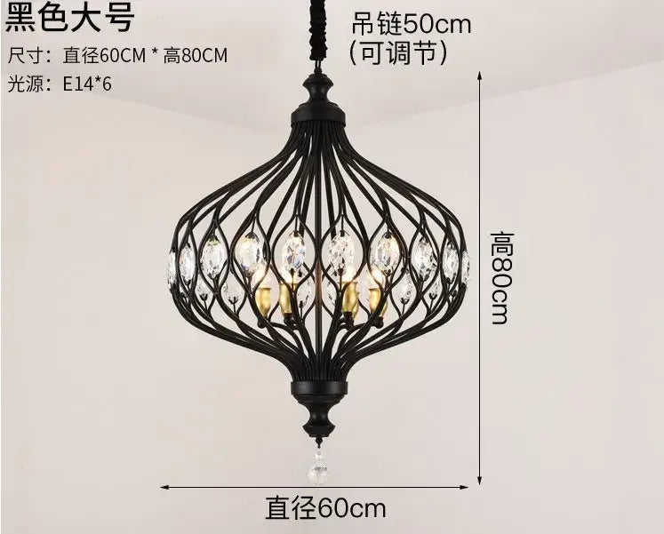 Gold art design crystal pendant lights kitchen chandelier