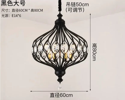 Gold art design crystal pendant lights kitchen chandelier