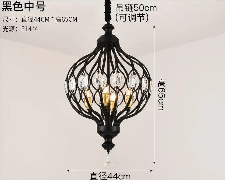 Gold art design crystal pendant lights kitchen chandelier