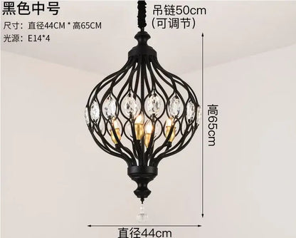Gold art design crystal pendant lights kitchen chandelier