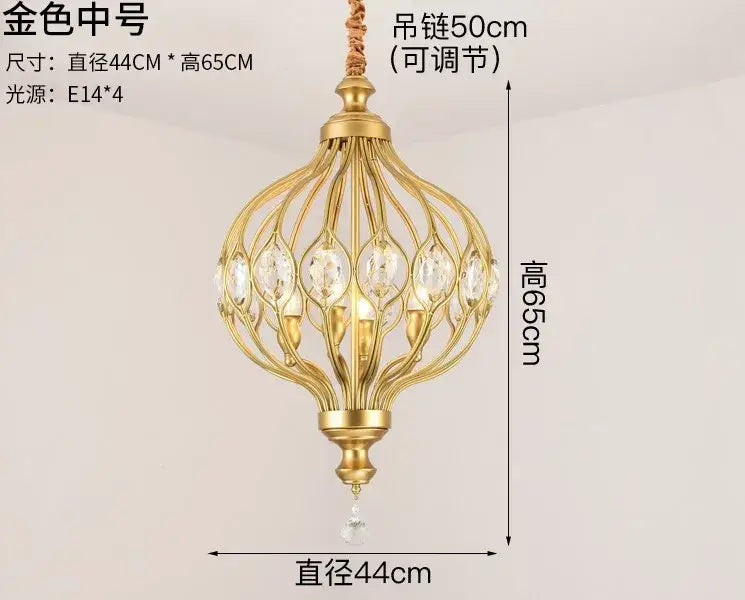 Gold art design crystal pendant lights kitchen chandelier