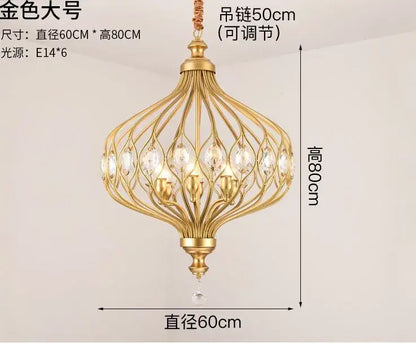 Gold art design crystal pendant lights kitchen chandelier