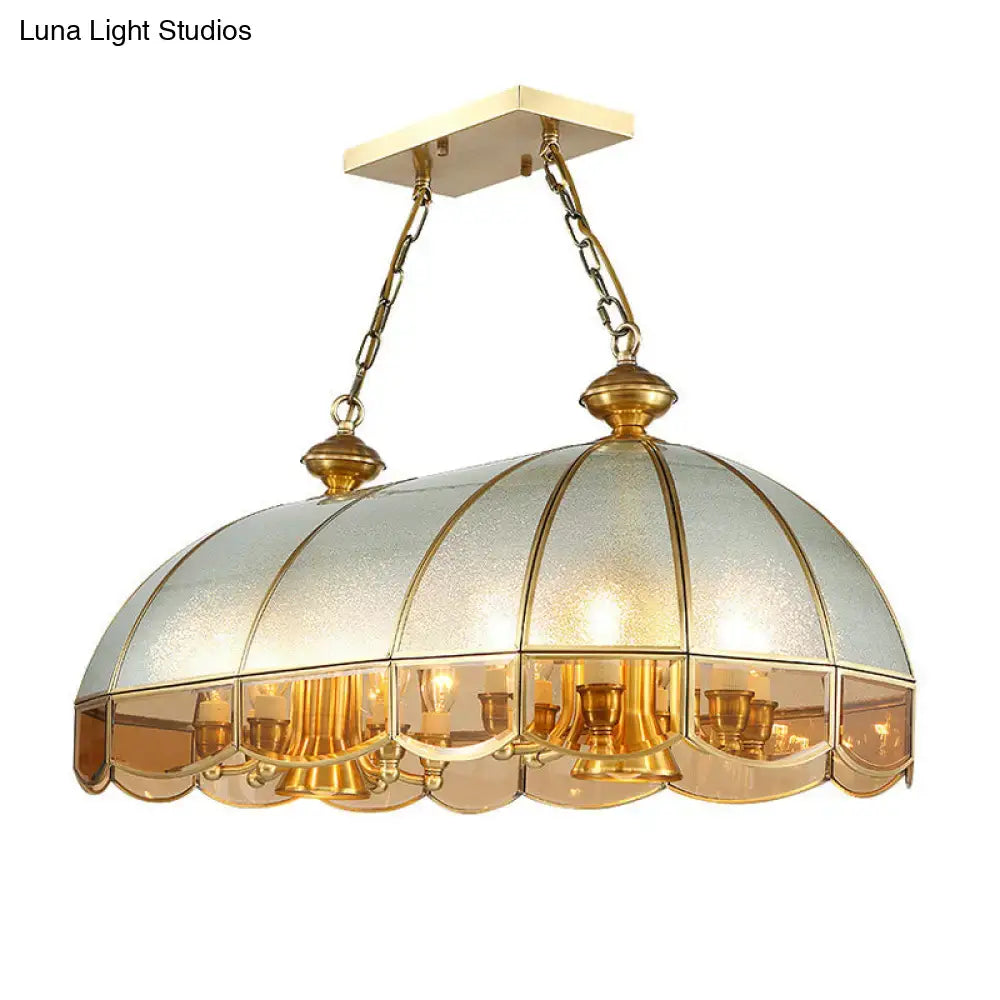 Gold dome frosted glass chandelier dining room 110v-120v pendant light