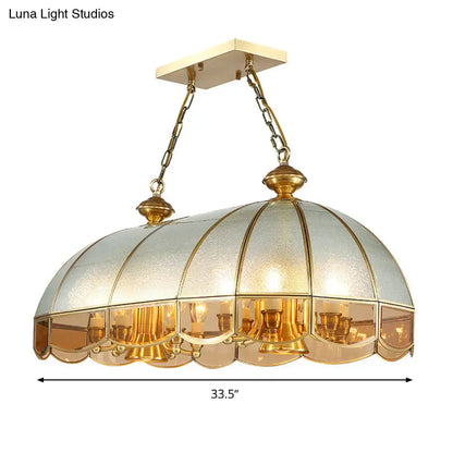 Gold dome frosted glass chandelier dining room 110v-120v pendant light