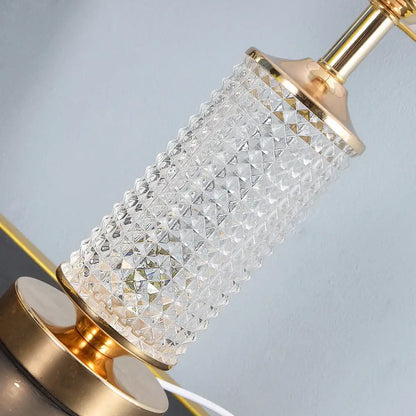 Gold faceted clear crystal glass table lamp for bedroom